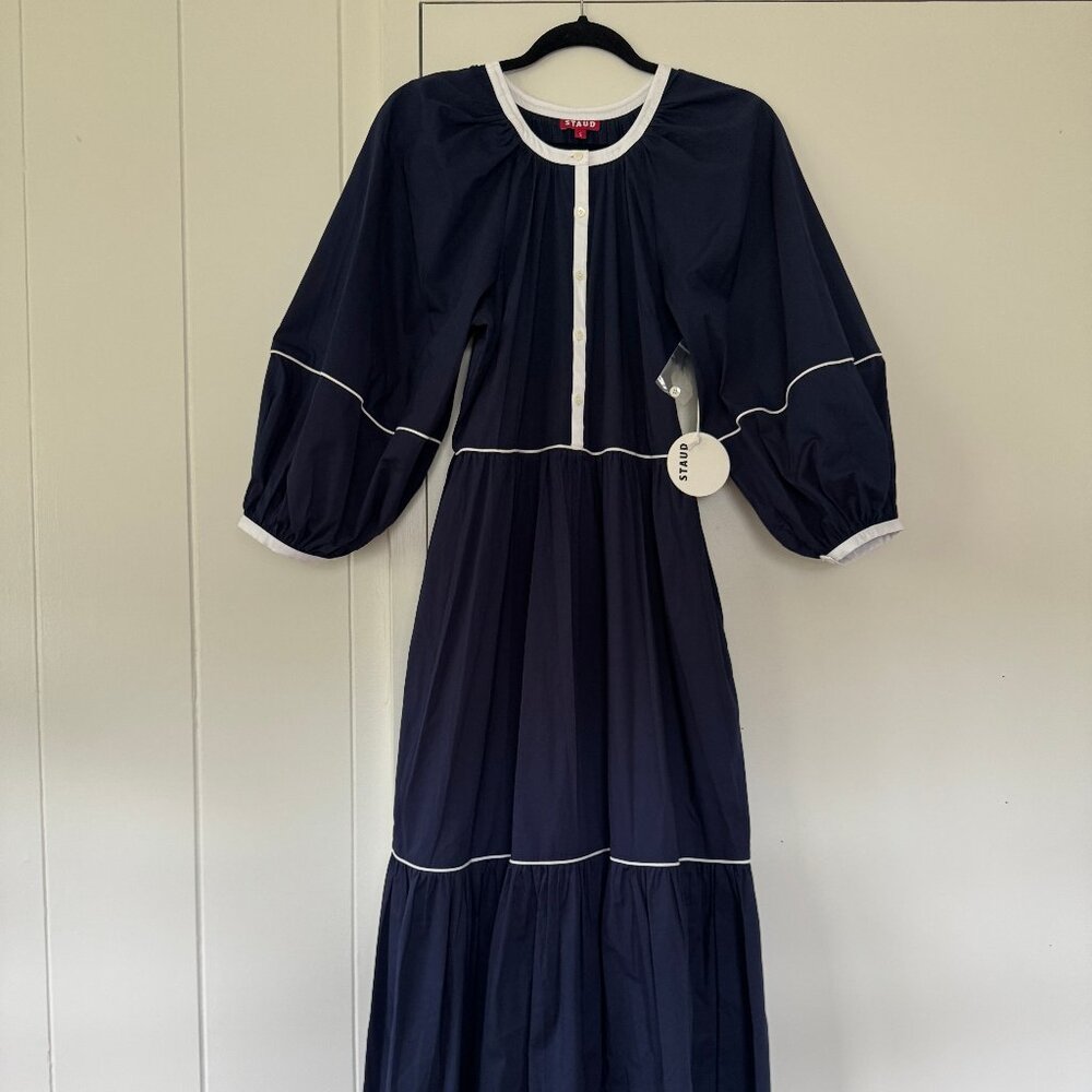 NWT Staud | Demi Dress | Navy White | Size Small